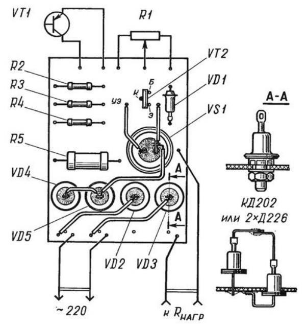 Электросхема для сборки терморегулятора